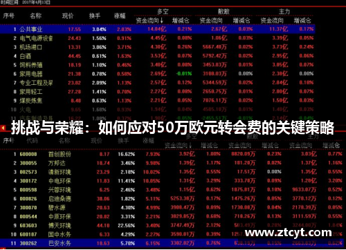 挑战与荣耀：如何应对50万欧元转会费的关键策略